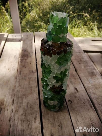 Ваза морское стекло