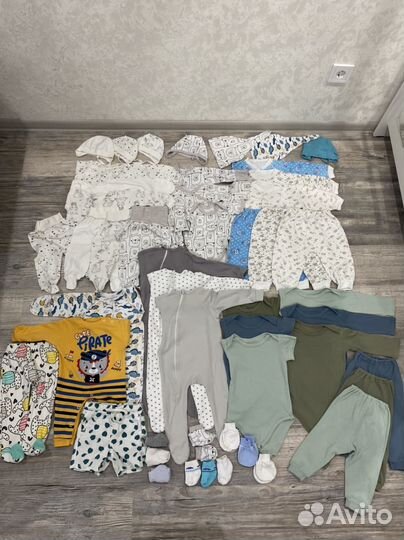 Вещи пакетом для новорождённого 55 74