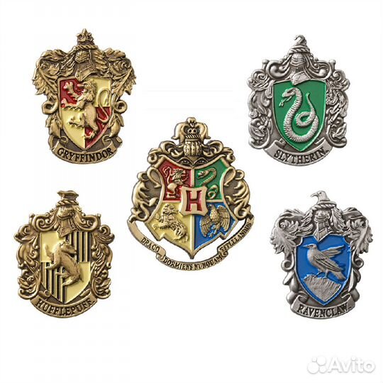 Набор значков брошей гербы гарри поттер
