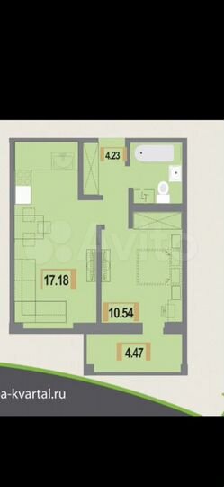 1-к. квартира, 38 м², 9/9 эт.