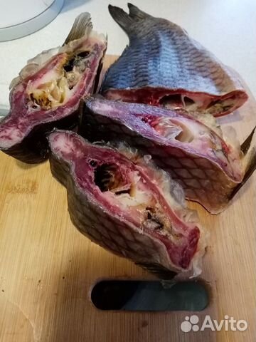 Карп вяленый. копченый с потрохами. карп живой
