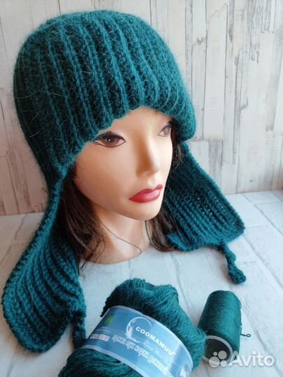 Шапка ушанка из пуха норки