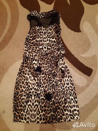 Леопардовое платье-мини