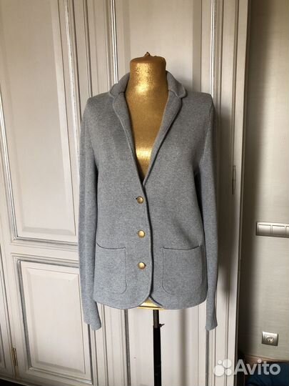 Жакет вязанный серый 44 S хлопок