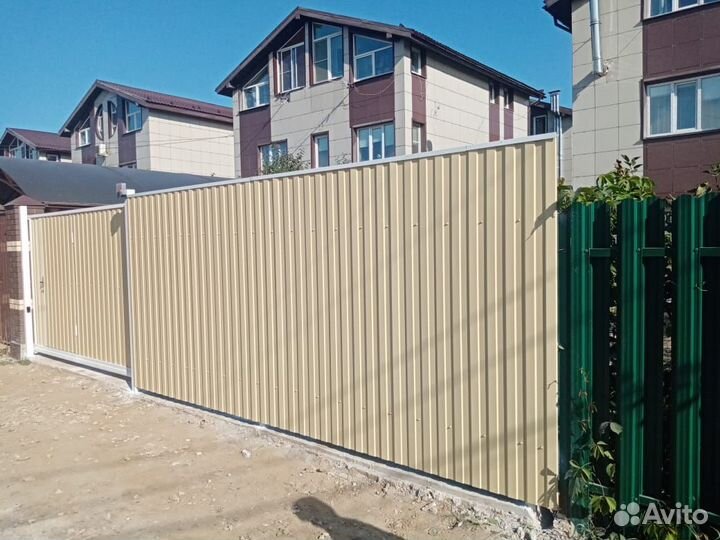 Откатные ворота под ключ с доставкой и установкой