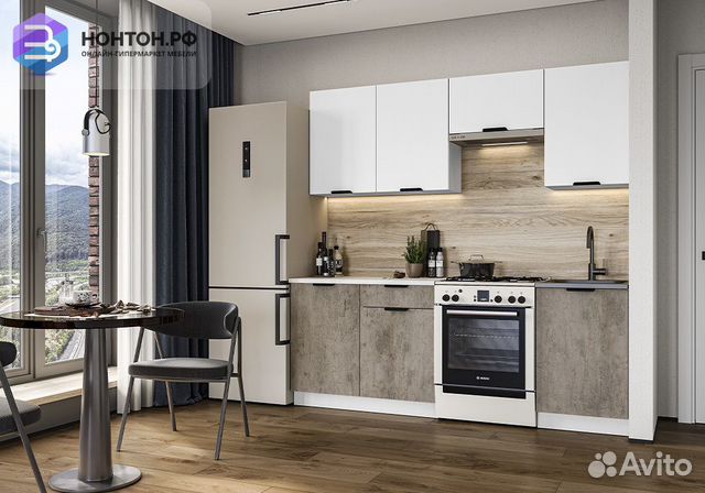 Кухня Норд 2.1 м софт даймонд / камень беж