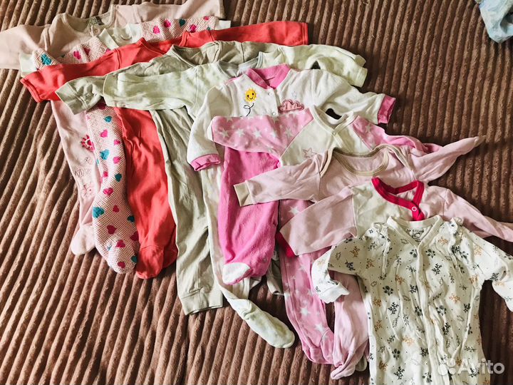 Большой пакет вещей на девочку с 2 месяцев до 1 г