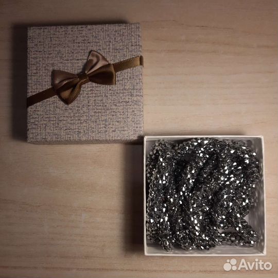 Бусы бисер Smode Jewelry серебристые