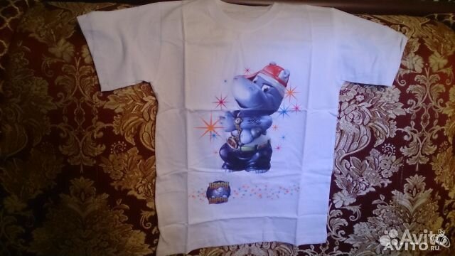 Футболка с рисунком бегемота из киндер сюрприз