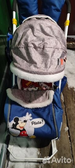 Детские санки коляска с колесами