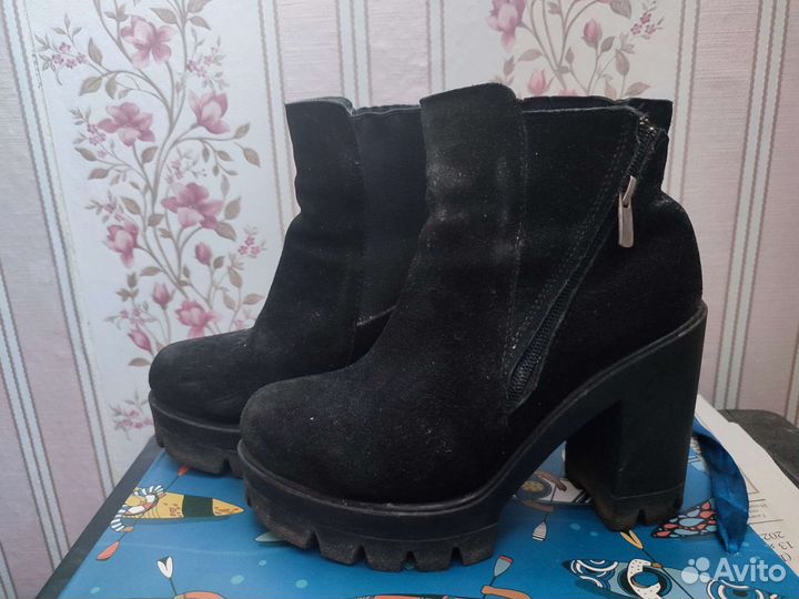 Ботильоны натуральная замша