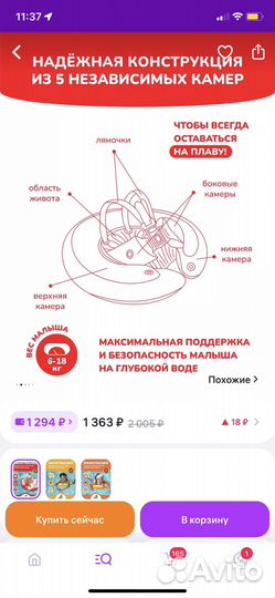 Круг для купания swimtrainer бронь светлана