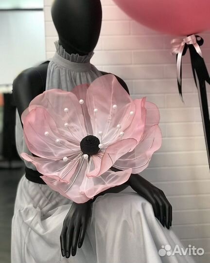 Ростовые цветы из ткани для витрин, фотосессий