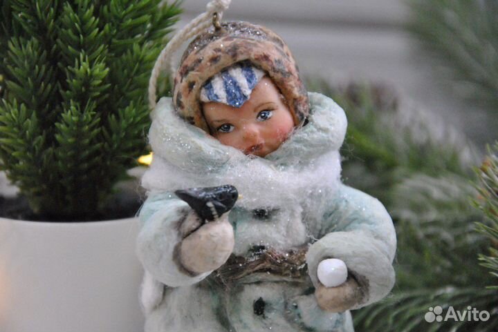 Ватные елочные игрушки