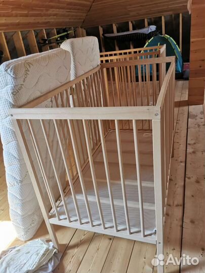 Кроватка икеа сниглар 120х60 с матрасом