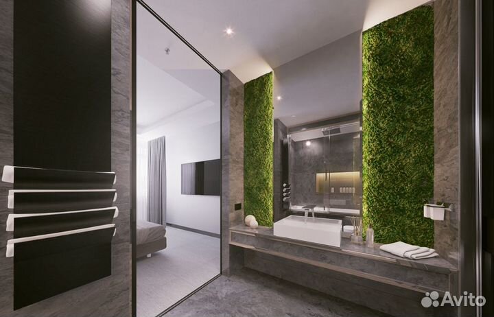 Зеркало со мхом в ванную