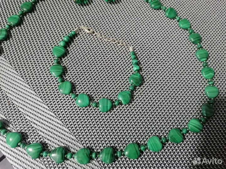 Малахитовые бусы (набор)