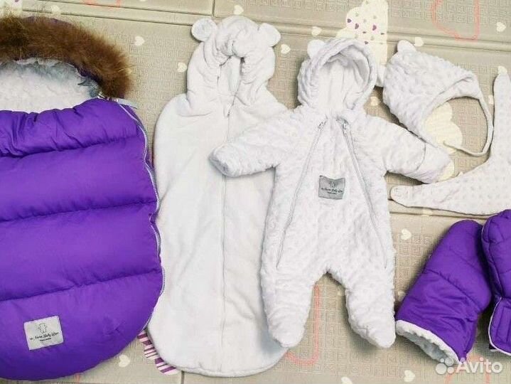 Зимний конверт и комбинезон Name baby love