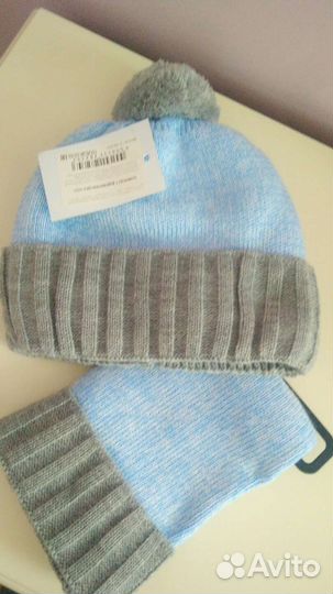 Детский комплект, шапка + снуд