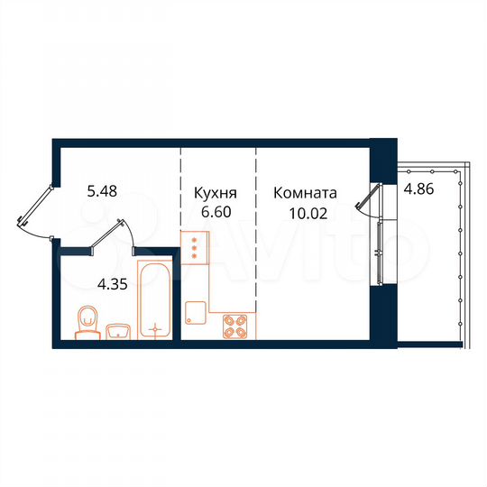 Квартира-студия, 31,3 м², 17/18 эт.