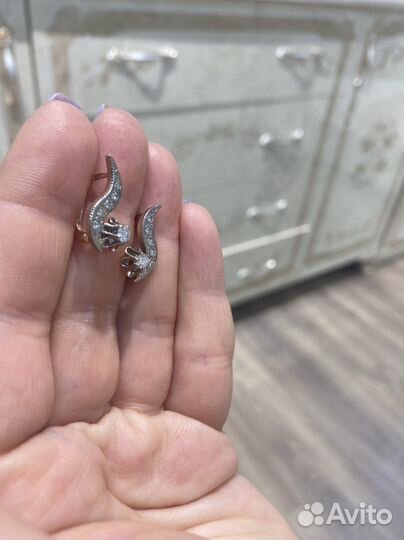 Серьги СССР с бриллиантами