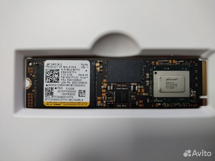 SSD M2 Micron 3400 PCI-E Gen 4.0x4 512Гб