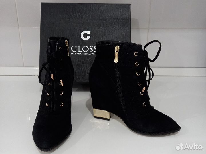 Ботильоны женские 38 размер натуральная замша