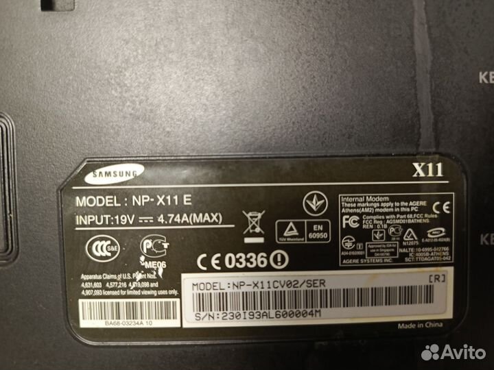 Ноутбук на запчасти Samsung np x-11