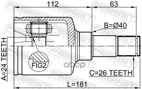 Шрус внутренний перед лев 2111TC7LH Febest