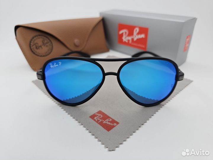 Очки Ray Ban Cats Carbon Polarized Blue Mirror