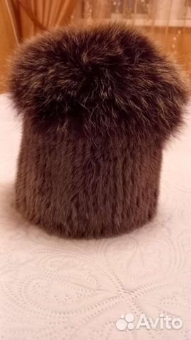 Шапка женская вязанная-меховая