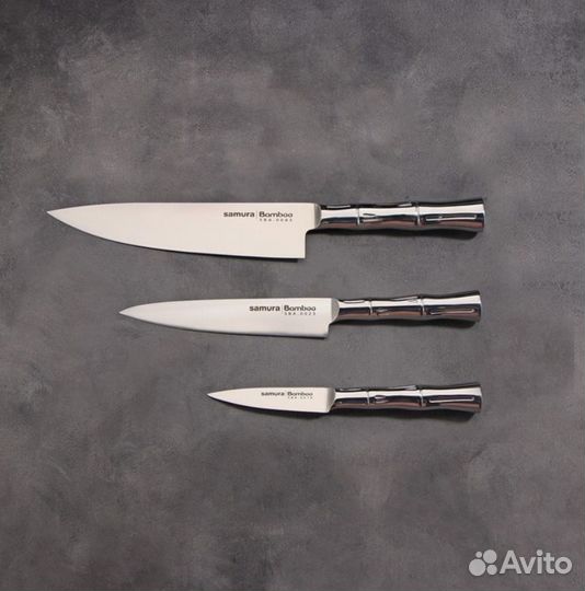 Набор Samura Bamboo 3 ножа серебристый