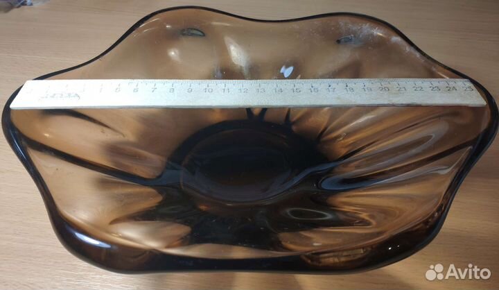 Ваза для фруктов коричневое стекло