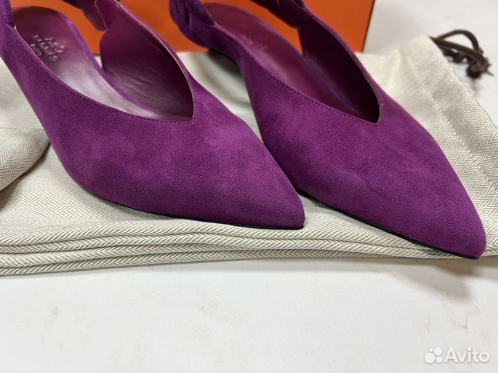 Туфли Hermes фиолетовые