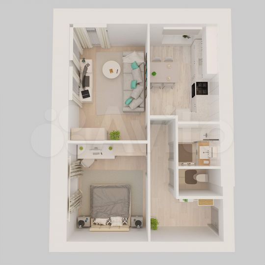 2-к. квартира, 50,9 м², 2/5 эт.