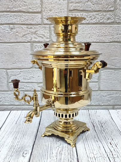 Самовар старинный 2л формой полуваза