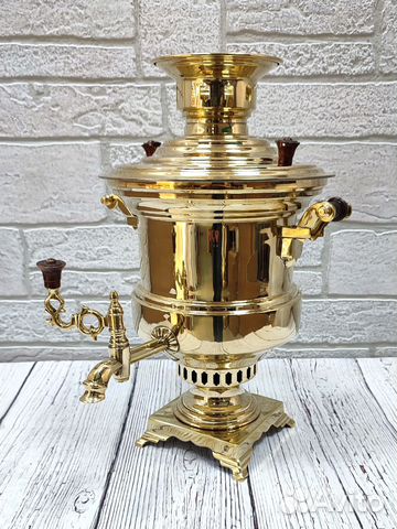 Самовар старинный 2л формой полуваза