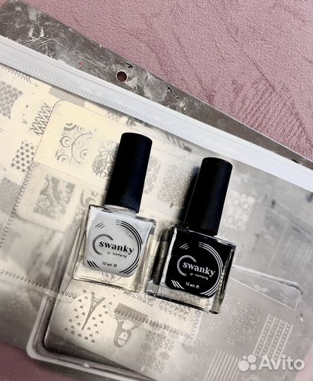 Пластины для стемпинга 13 шт+ 2 лака+ 3 штампа