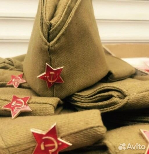 Пилотка 60 размер с красной звездой солдатская