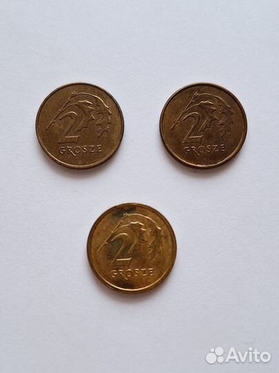 Монеты 2 гроша Польша