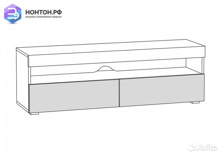 Тумба под тв Альба дуб крафт золотой / белый преми