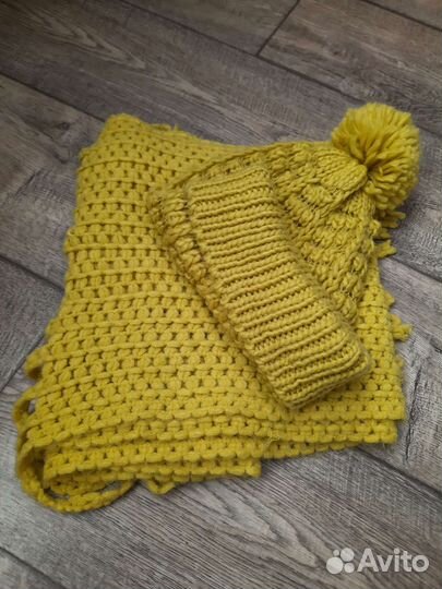 Шапка женская вязаная+шарф