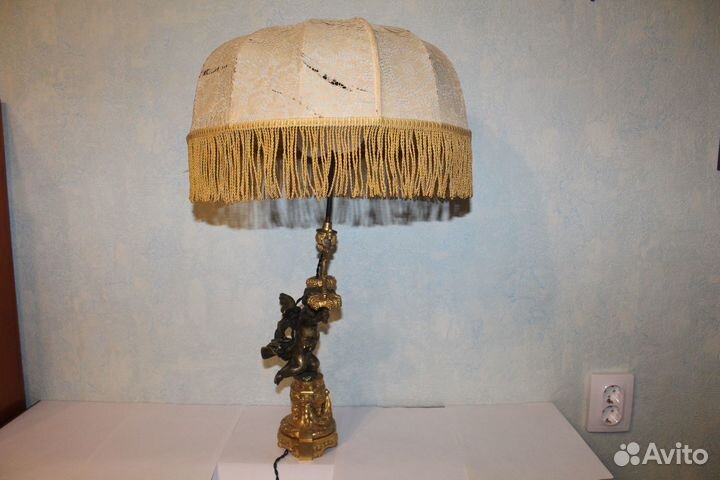 65 см. Бронзовая лампа. Рабочая. Франция. Нач 20в