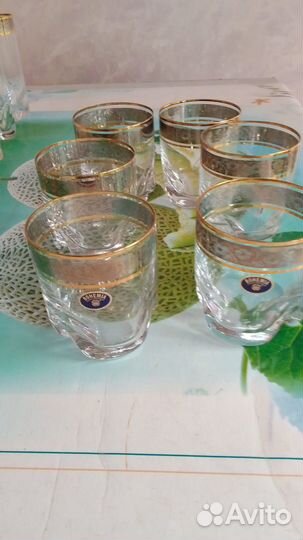 Стаканы праздничные, Богемия, позолота