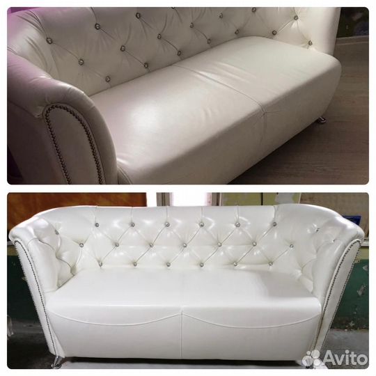 Перетяжка дивана из кожи Реставрация мягкой мебели