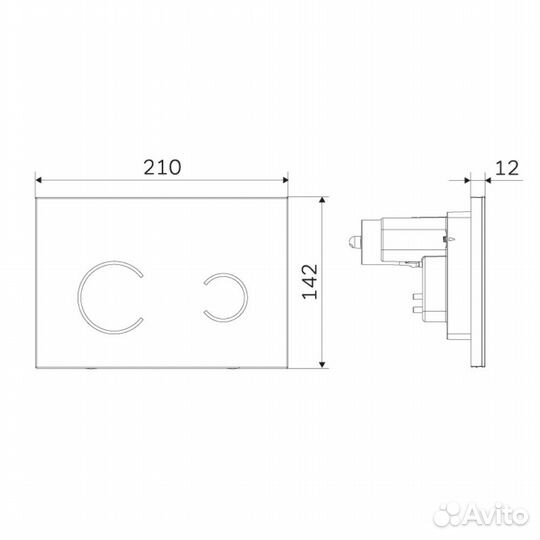 Клавиша сенсорная бесконт. Touchless белое стекло