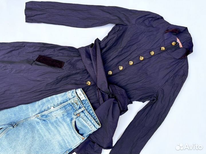 Плaщ летний жeнcкий сюртук 40 фиолетовый S XS