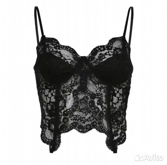 Кружевной топ y2k гранж