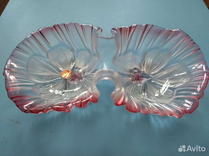 Новая Двойная Ваза Цветной Хрусталь Германия