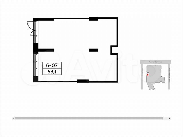 Аренда торговое помещение, площадь 51.7 кв.м